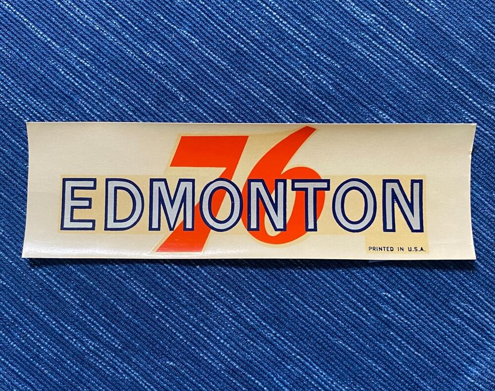 Vintage Union 76 Oil Edmonton Alberta Canada Decal Gas Station Travel Souvenir
